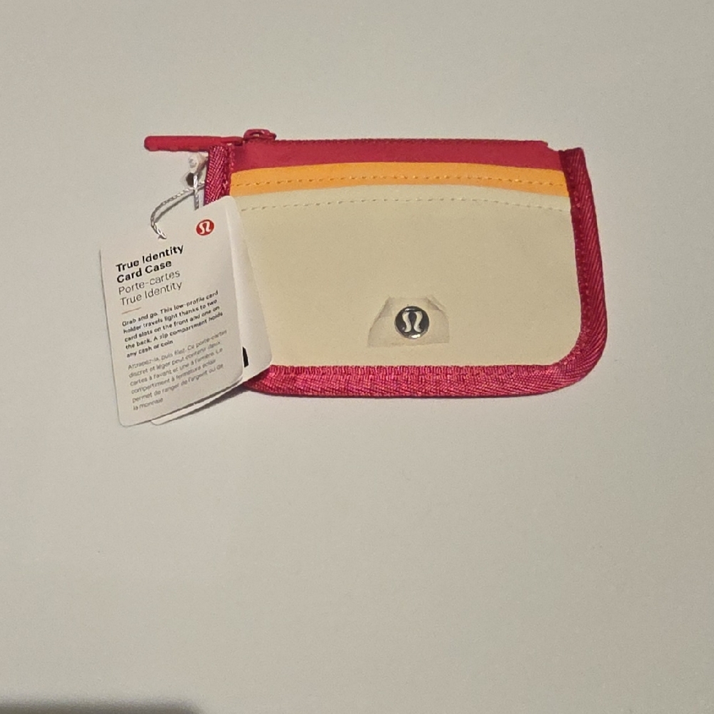 Lululemon Athletica Pink and Cream Card Holder